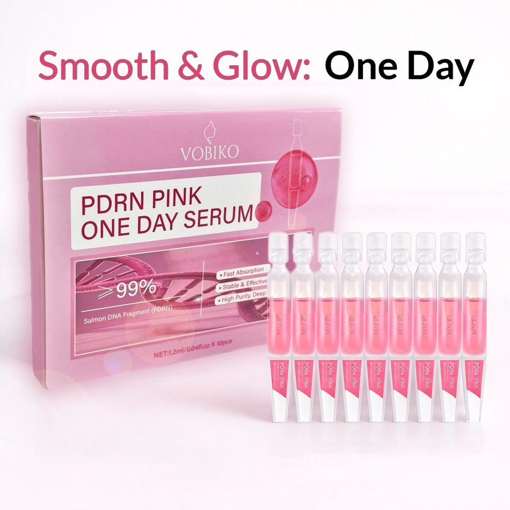 PDRN Serum Salmon DNA Ampoules K-Beauty Glass Skin Hydrating Skincare VOBIKO